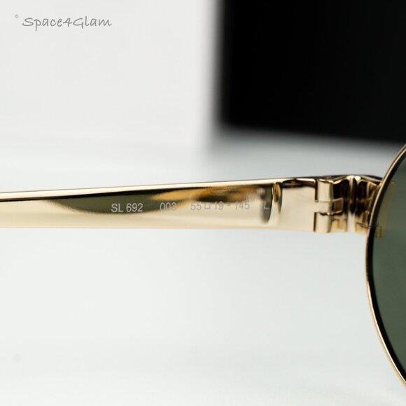 Saint Laurent Men Sunglasses Gold Green Oval SL692 003 BRAND NEW - Picture 5 of 12